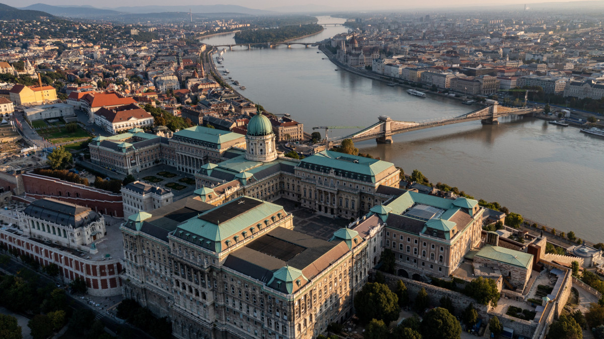 Aerial view from Buda Castle in sunny day