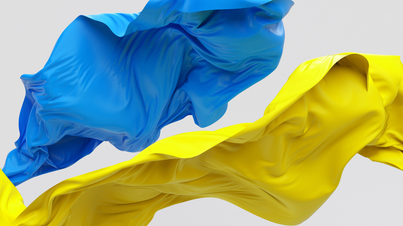 Digital generated image of hands trying to protect Ukrainian map. Hope and support concept.
