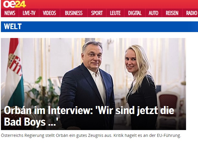 Orbán: Most mi vagyunk a rossz fiúk címmel jelent meg az interjú az oe24.at-n