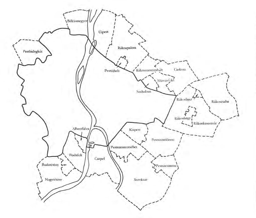 Budapest új kerületei (forrás: tanulmány, Budapest kerületeinek változásai -