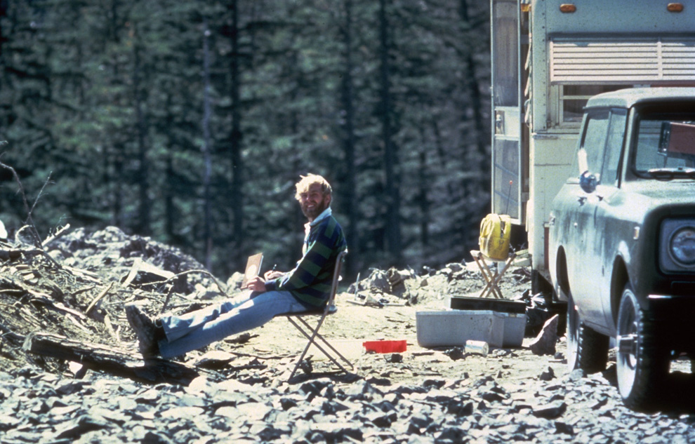 Washington állam, Mount St. Helens, 1980. május 17.
David A. Johnston vulkanológus halála előtt 13 órával.