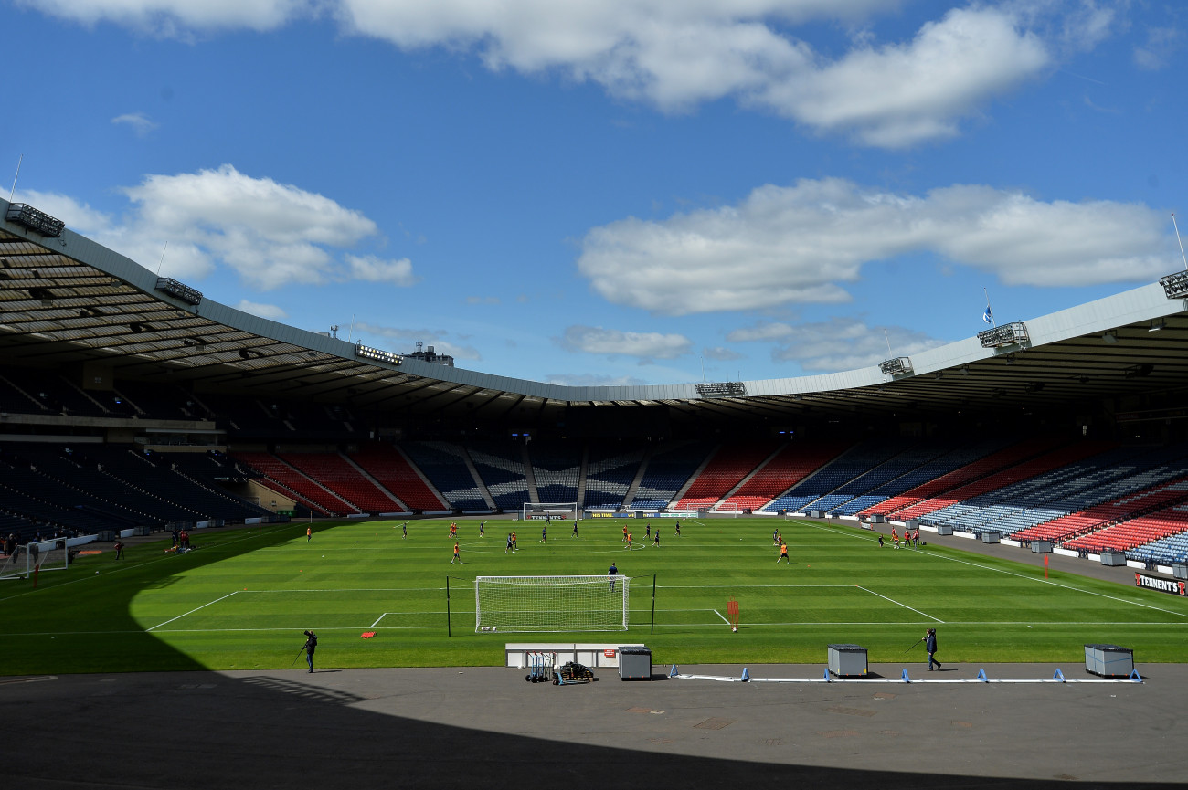 GLASGOW, SCOTLAND - JUNE 07:  A general view during the Scotland training session at Hampden Park on June 7, 2017 in Glasgow, Scotland.  (Photo by Mark Runnacles/Getty Images)