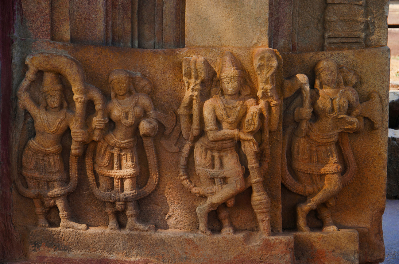 Carved figure, Ramappa Temple, Palampet, Warangal, Telangana, India - ePhotocorp/Getty Images