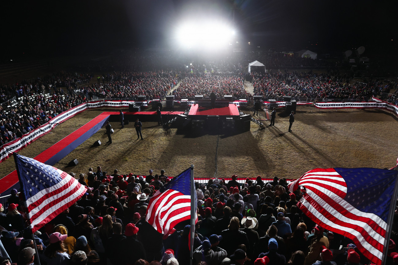 FLORENCE, ARIZONA - JANUARY 15: Former President Donald Trump speaks at a rally at the Canyon Moon Ranch festival grounds on January 15, 2022 in Florence, Arizona. The rally marks Trump's first of the midterm election year with  races for both the U.S. Senate and governor in Arizona this year. (Photo by Mario Tama/Getty Images)