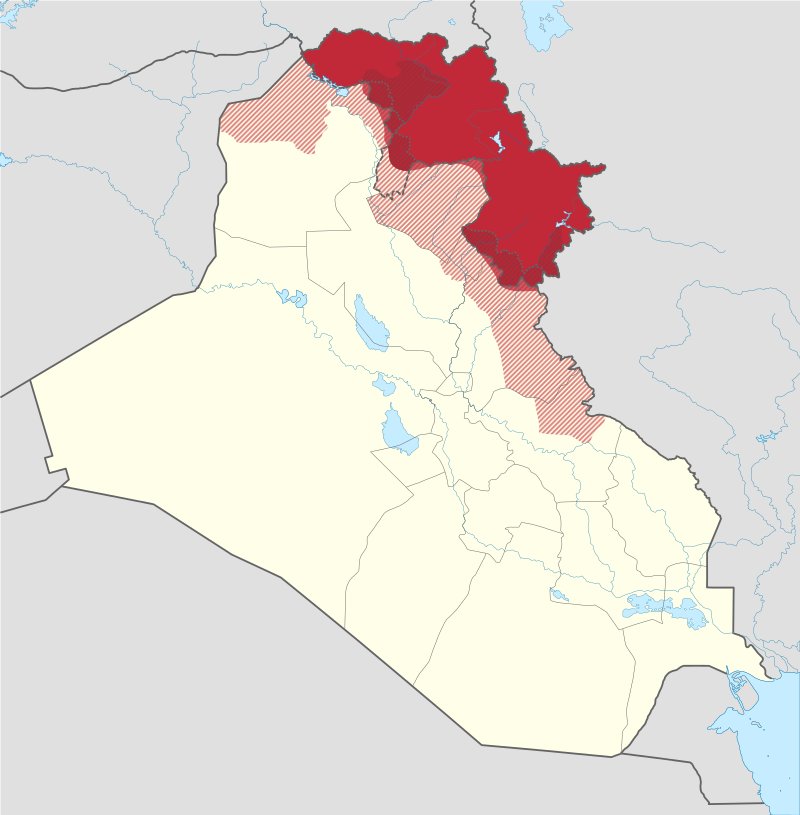 Iraki Kurdisztán elhelyezkedése (Wikipédia, Spesh531, TUBS)