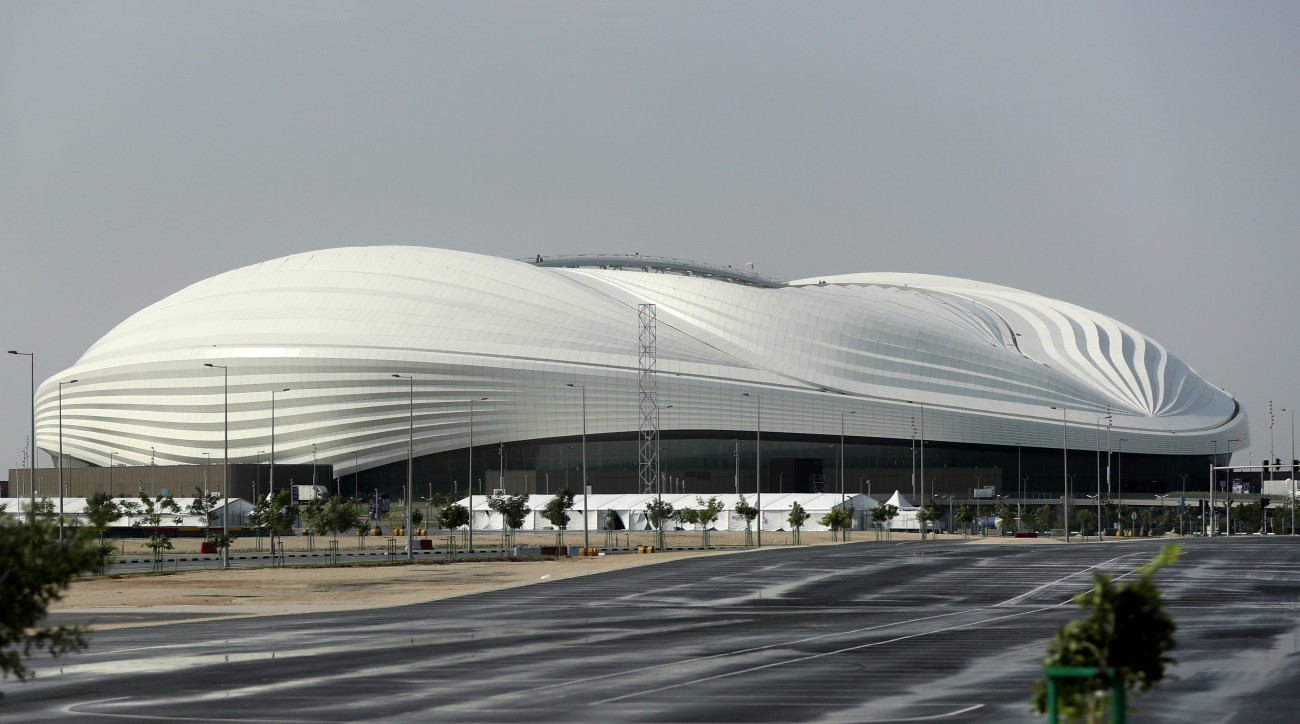 A 2022-es katari labdarúgó-világbajnokság hat csoportmérkőzésének, és nyolcaddöntőjének otthont adó al-Dzsanub Stadion a Dohától 20 km-re délre fekvő al-Vakrában. A stadion 40 ezer néző befogadására alkalmas. Fotó: MTI/EPA/Ali Haider