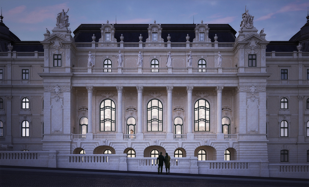 A Budavári Palota Báltermi szárnyának látványterve. Forrás: Nemzeti Hauszmann Program
