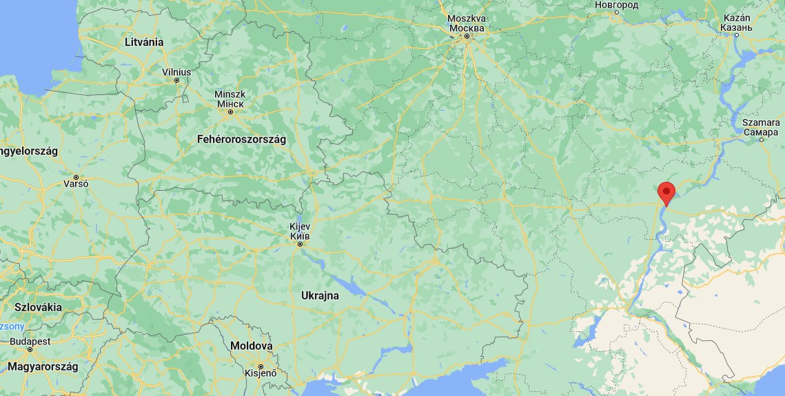 Az oroszországi Engelsz a Google Térképen (piros gombostűvel jelölve)