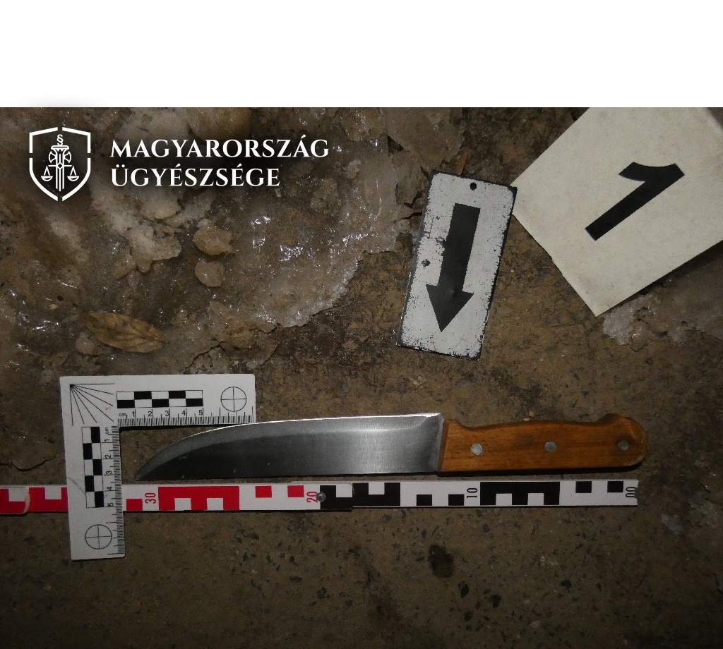 Rendőrökre támadt ezzel a késsel egy szabolcsi férfi. Forrás:Magyarország Ügyészsége