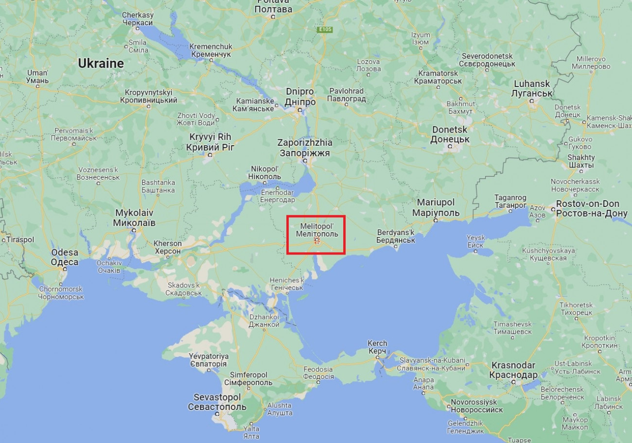 Melitopol, dél-ukrajnai város. Forrás: Google Maps