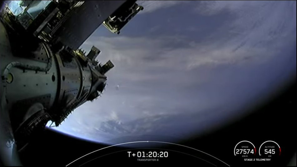A műhold kibocsátása (forrás: SpaceX)