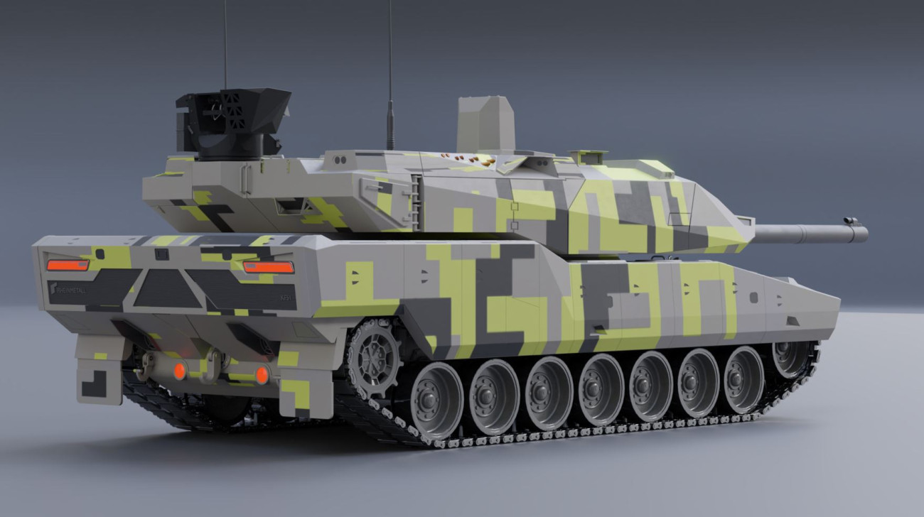 KF-51 Panther. Tovább fejlesztett Leopard 2 alváz, új torony és fegyverzet. Forrás: X / RunawayDiesel