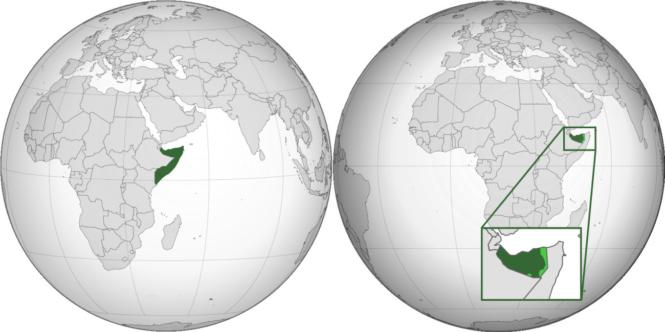 Balra Szomália, jobbra Szomáliföld (Wikipédia)