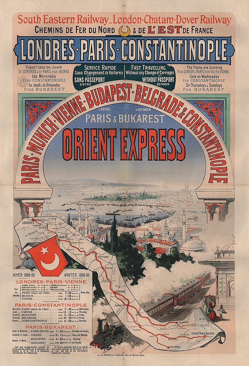 Az Orient expressz plakátja (1888–1889). Forrás: Wikipédia