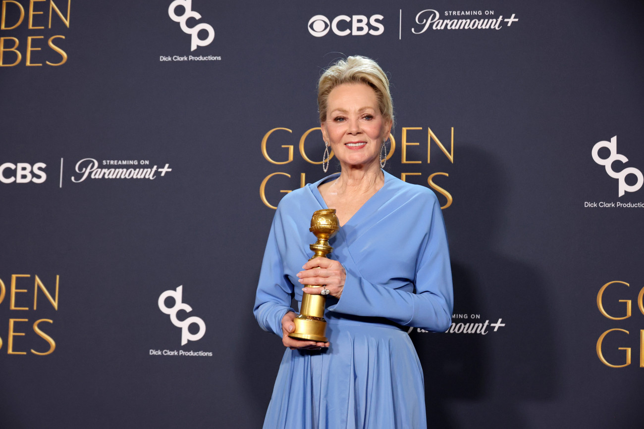 Los Angeles, 2025. január 5.
Jean Smart színésznő az amerikai filmes és televíziós Golden Globe-díjak 82. átadási ünnepségén a Los Angeles-i Beverly Hilton Hotelben 2025. január 5-én.
Amy Sussman/Getty Images