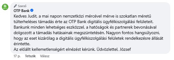 Forrás: Facebook/OTP Bank