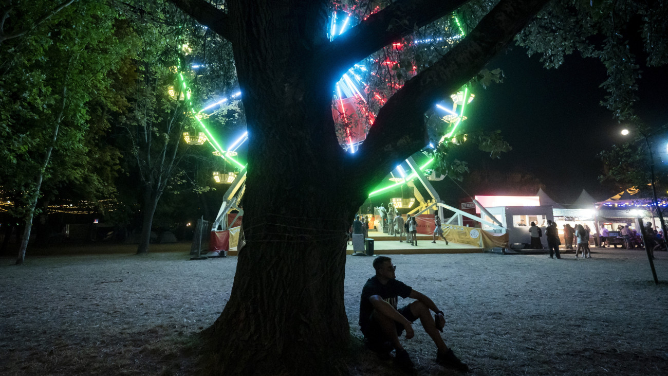 Budapest, 2025. augusztus 10.
Fesztiválozók a 31. Sziget fesztiválon a Hajógyári-szigeten 2025. augusztus 9-én.
MTI/Balogh Zoltán