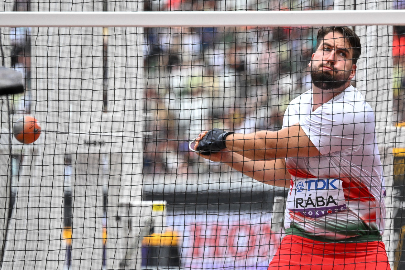 Tokió, 2025. szeptember 15.
Rába Dániel a férfi kalapácsvetés selejtezőjében a tokiói atlétikai világbajnokságon 2025. szeptember 15-én.
MTI/Czeglédi Zsolt