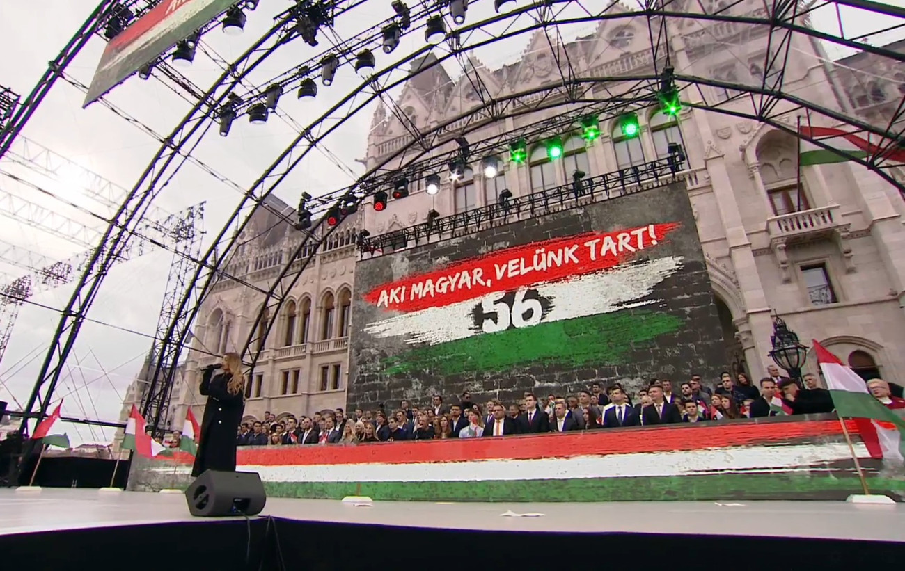Ünnepi műsor 2025. október 23-án a Kossuth téren (Forrás: Facebook/Orbán Viktor)