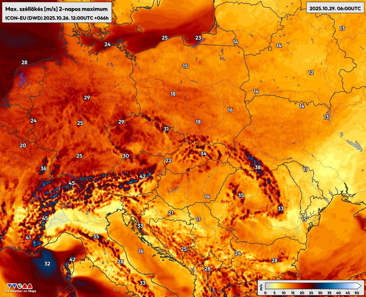 Forrás: The Weather on Maps