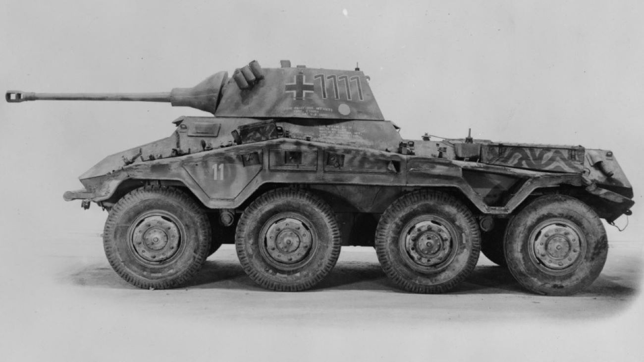 A modern páncélautók őse, a második világháborús Sd.Kfz. 234 Puma harckocsivadász. Kép: Wikipédia