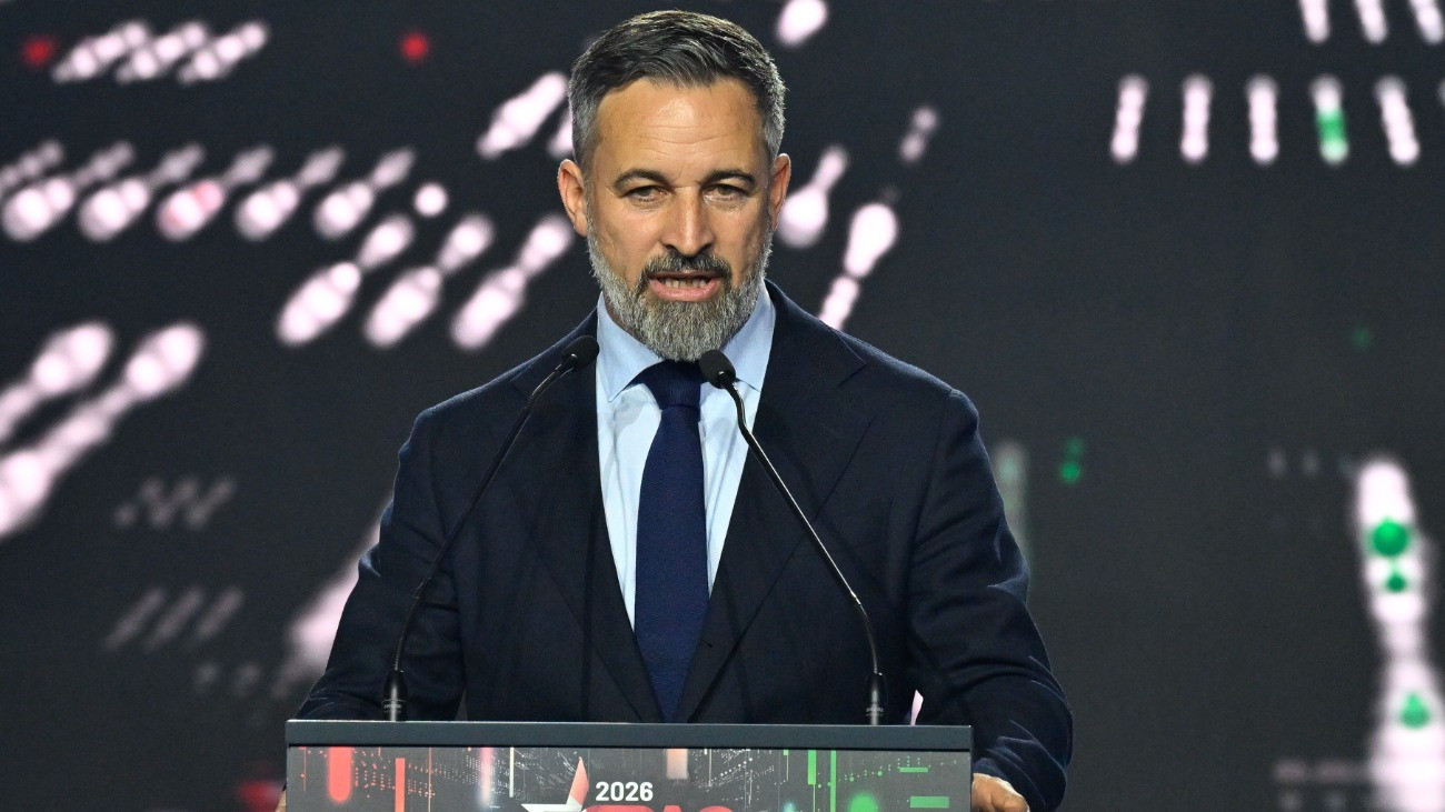 Budapest, 2026. március 21.
Santiago Abascal, a spanyol VOX elnöke és a Patrióták Európáért pártcsalád elnöke beszédet mond a CPAC (Konzervatív Politikai Akció Konferencia) Hungary 2026 rendezvényen a MTK Sportparkban 2026. március 21-én.
MTI/Máthé Zoltán