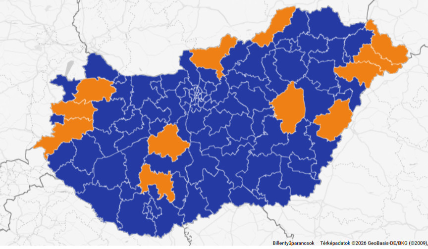Egyéni kerületek állása 88 százalékos feldolgozottságnál