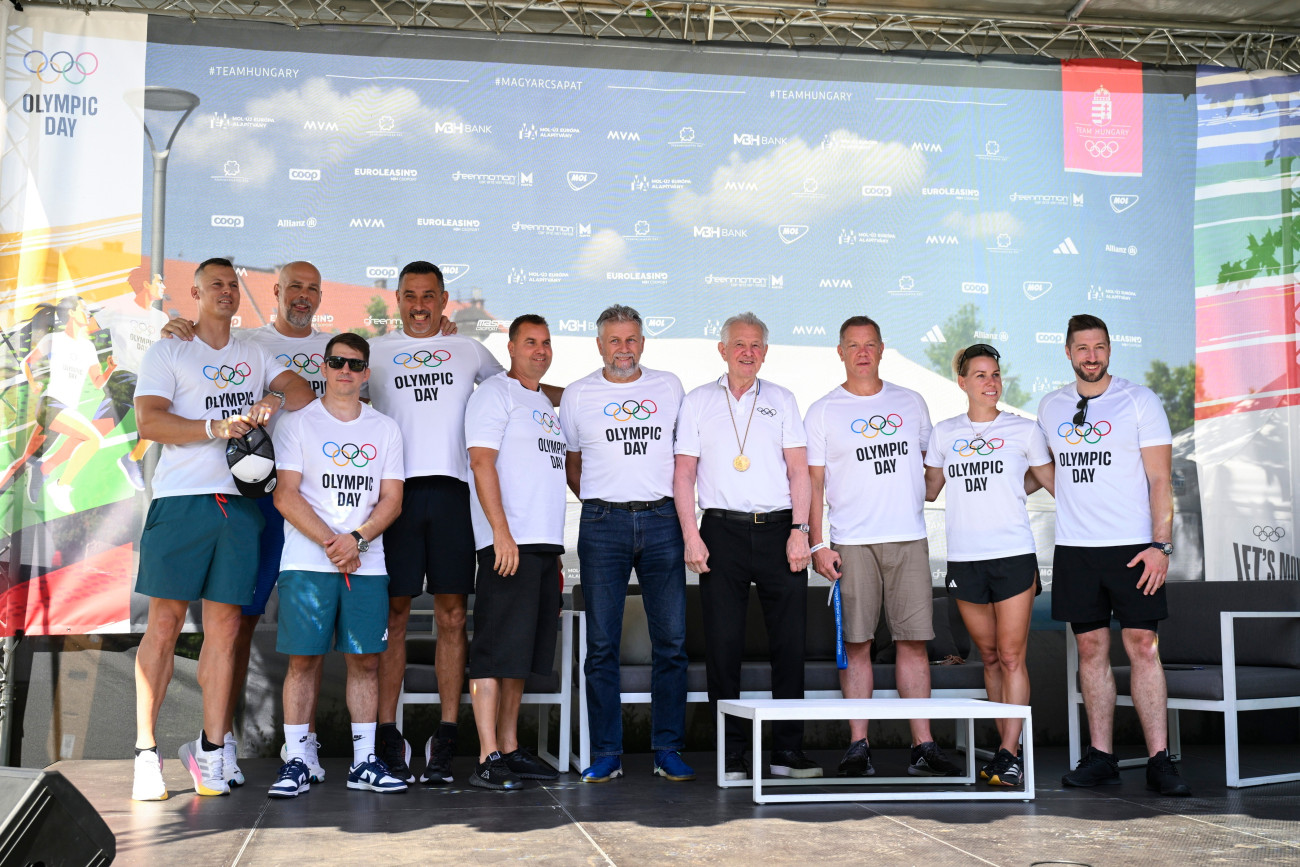 Olimpikonok az Olimpia Napja alkalmából rendezett családi sportnapon a Városligetben 2026. június 20-án. Fotó: MTI/Bodnár Boglárka