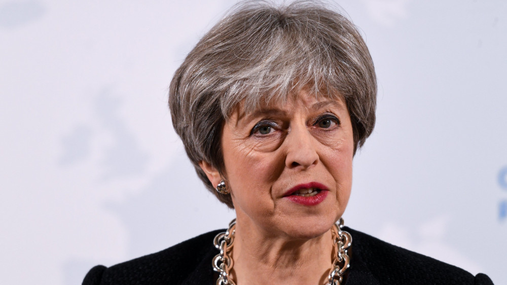 London, 2018. március 2.Theresa May brit miniszterelnök a szigetországnak az Európai Unióból történő kilépése feltételeiről beszél a londoni polgármester hivatalos rezidenciáján, a Mansion House-ban 2018. március 2-án. A brit kormány ki akar lépni az EU egységes belső piacáról és vámuniójából is, ugyanakkor átfogó, a lehető legnagyobb mértékű vámmentességet biztosító szabadkereskedelmi megállapodásra törekszik az EU-val. (MTI/EPA/Bloomberg pool/Chris J. Ratcliffe)