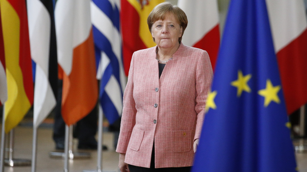Brüsszel, 2018. március 22.Angela Merkel német kancellár érkezik az Európai Unió tagállamai kétnapos állam- és kormányfői csúcstalálkozójának első napi ülésére Brüsszelben 2018. március 22-én. (MTI/EPA/Julien Warnand)