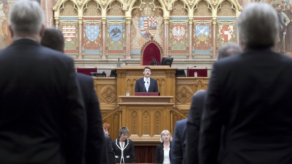 Áder János köztársasági elnök az Országgyűlés alakuló ülésén 2018. május 8-án.