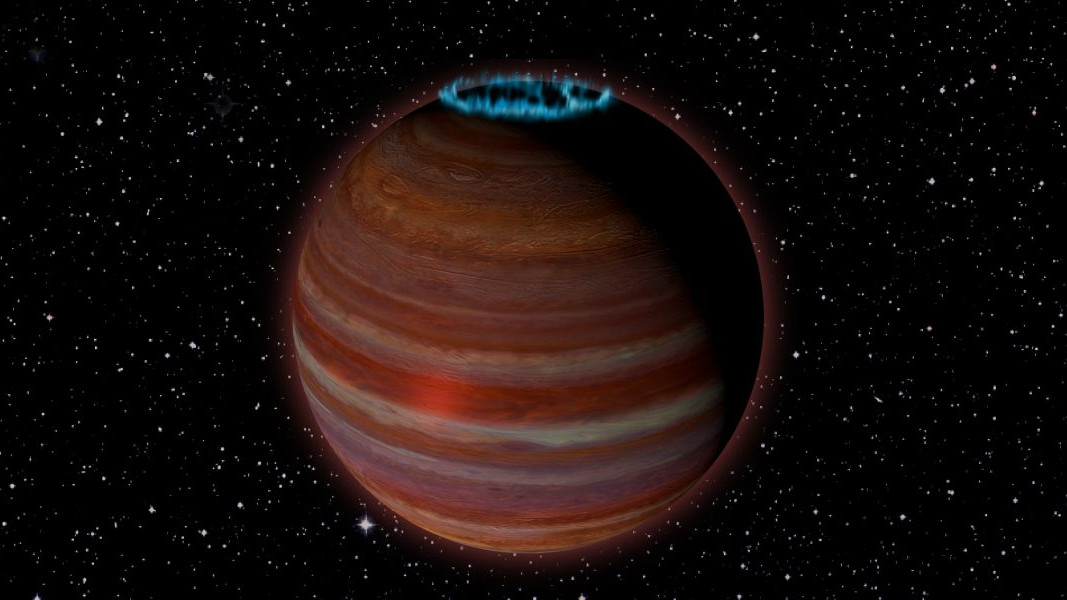 A most felfedezett kóbor bolygó művészi ábrázolása (Caltech/Chuck Carter; NRAO/AUI/NSF)