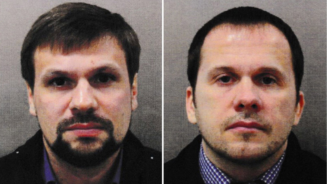 London, 2018. szeptember 5.A londoni rendőrség által közreadott dátumozatlan képek Ruszlan Bosirov (b) és Alekszandr Petrov orosz állampolgárokról. A brit vádhatóság 2018. szeptember 5-én bejelentette, hogy távollétében vádat emelt Bosirov és Petrov ellen Szergej Szkripal, a brit külső hírszerzés, az MI6 volt orosz kettős ügynöke és lánya, Julija megmérgezésének ügyében. Őket egy salysburyi bevásárlóközpontnál támadták meg 2018. március 4-én a Novicsok katonai idegméreggel. (MTI/EPA/Londoni rendőrség)