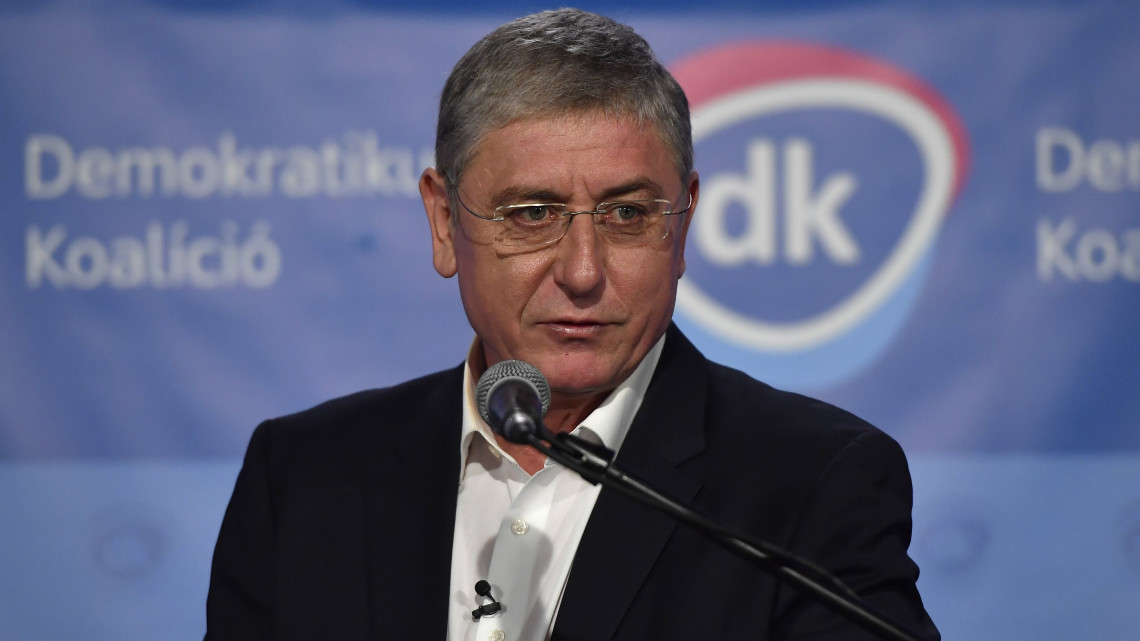 Gyurcsány Ferenc, a Demokratikus Koalíció (DK) elnöke beszél a párt eredményváró rendezvényén a budapesti Ankertben 2018. április 8-án.