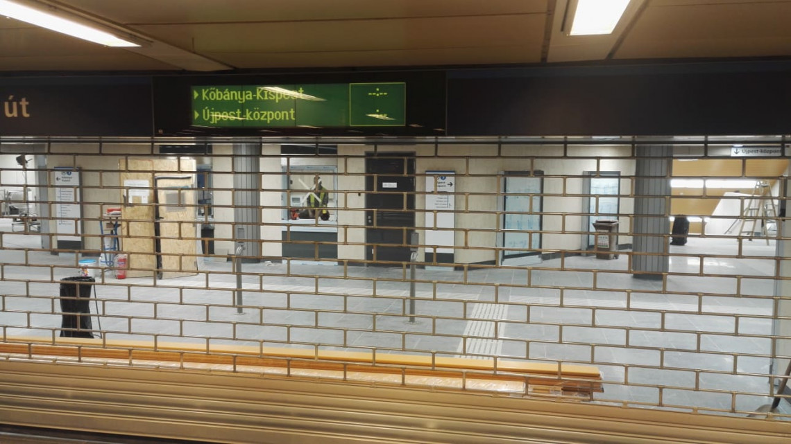 A Dózsa György úti metróállomás a 3-as metró felújított északi szakaszának átadása előtt két nappal. (fotó: infostart.hu)
