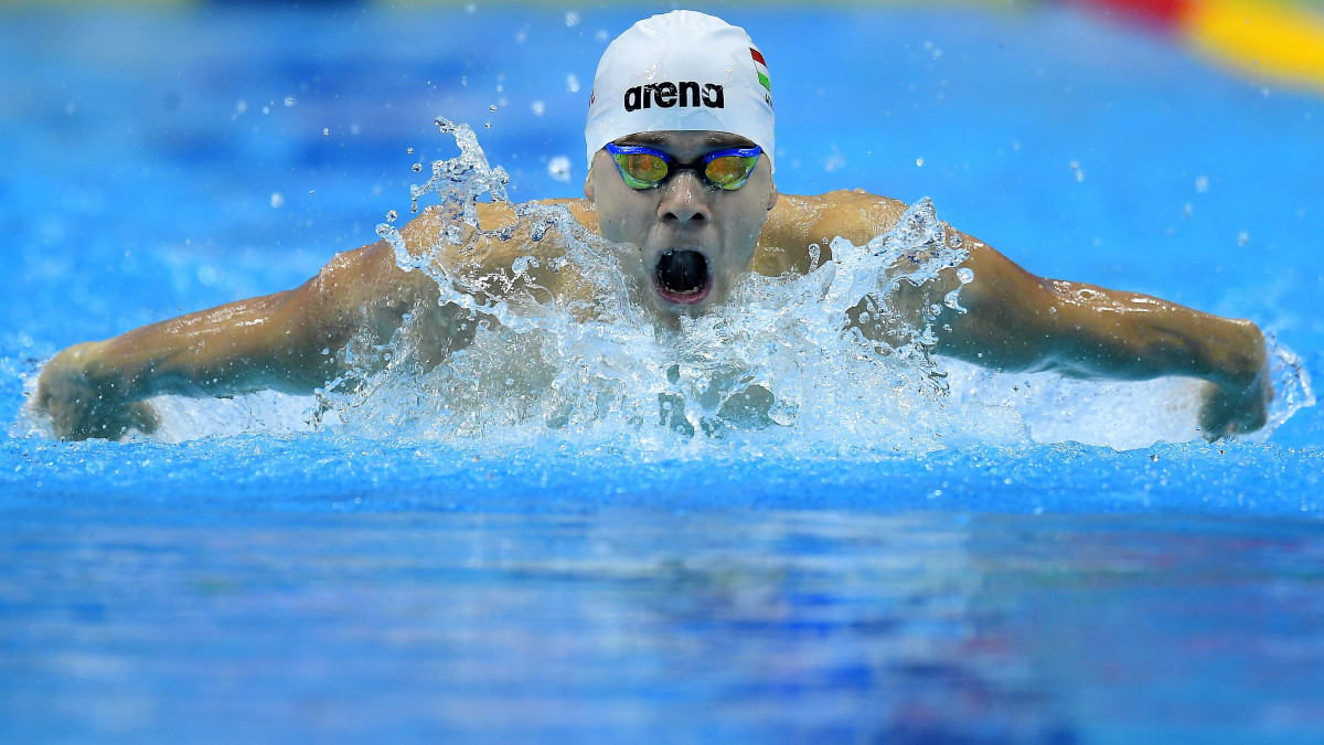 Kenderesi Tamás a férfi 200 méteres pillangóúszás előfutamában a 17. vizes világbajnokságon a Duna Arénában 2017. július 25-én.