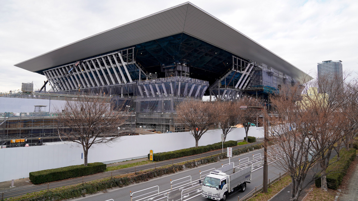 A 2020-as tokiói olimpiára épülő Tokió Uszodaközpont a japán fővárosban 2019. február 12-én.
