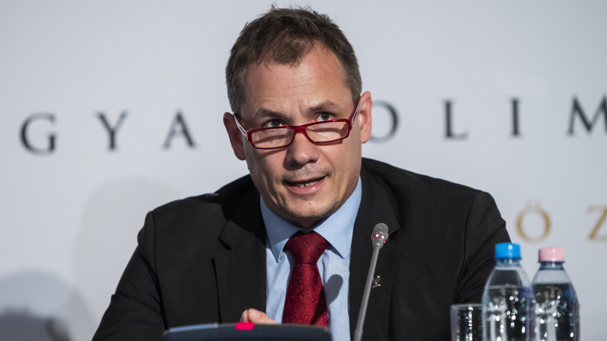 Kulcsár Krisztián, a Magyar Olimpiai Bizottság (MOB) elnöke felszólal a szervezet közgyűlésén a budapesti Larus rendezvényközpontban 2019. május 24-én.