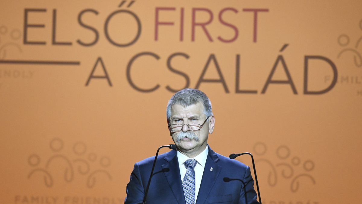 Kövér László, az Országgyűlés elnöke beszél a III. Budapesti demográfiai csúcson Budapesten, a Várkert Bazárban 2019. szeptember 5-én.
