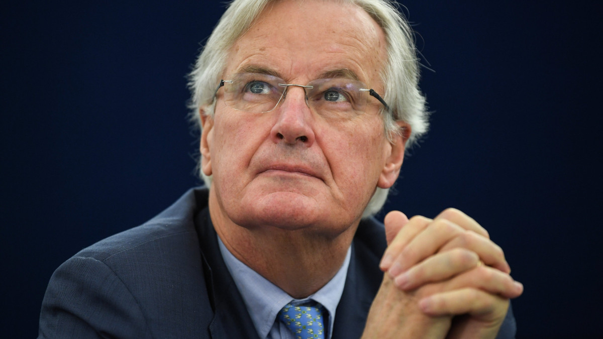 Michel Barnier, az Európai Bizottságnak a brit kiválás ügyében felelős főtárgyalója az Európai Parlament strasbourgi plenáris ülésén 2019. október 22-én.