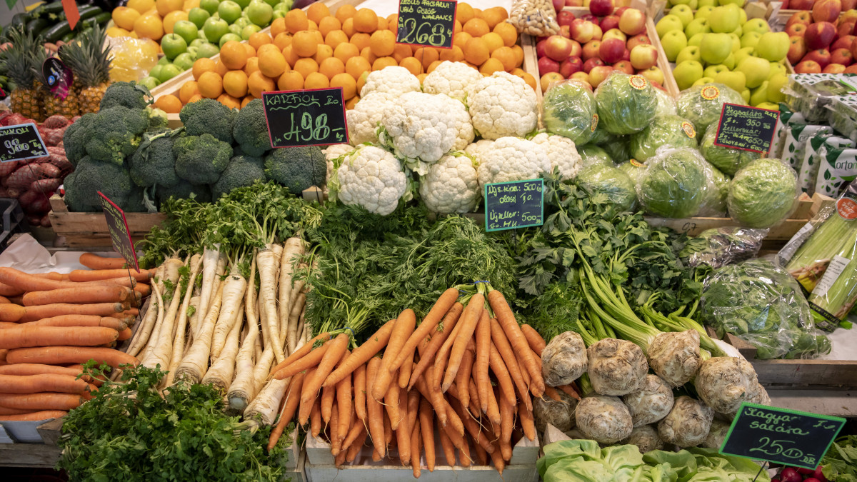 Zöldségek az újpesti piacon 2019. március 27-én.