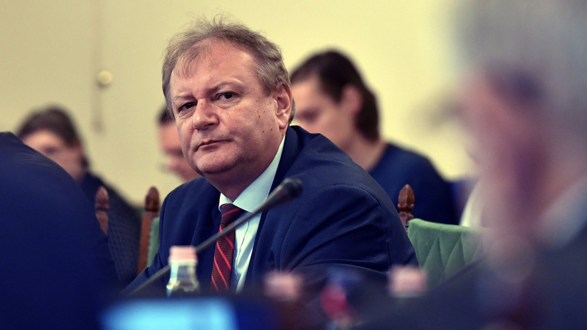 Hiller István MSZP-s képviselő az Országgyűlés kulturális bizottságának ülésén, Kásler Miklós, az emberi erőforrások miniszterének éves meghallgatásán az Országházban 2019. november 26-án.
