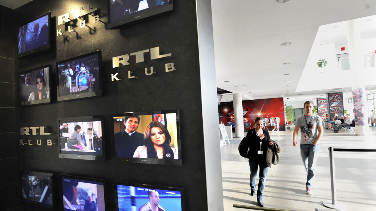 Aula a Magyar RTL budatétényi székházában 2012. október 4-én, amelyben az RTL Klub és az RTL 2 televíziók működnek.