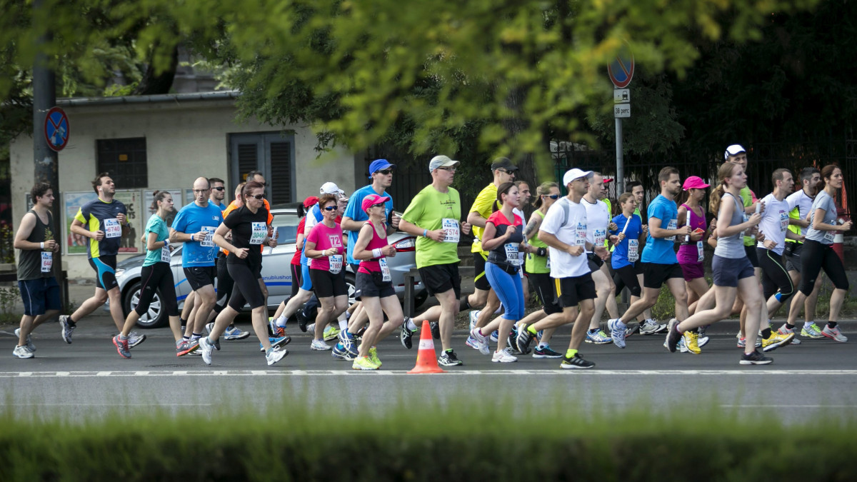 Résztvevők a K&H mozdulj! maraton- és félmaraton-váltó versenyen a Városligetben 2014. június 15-én.
