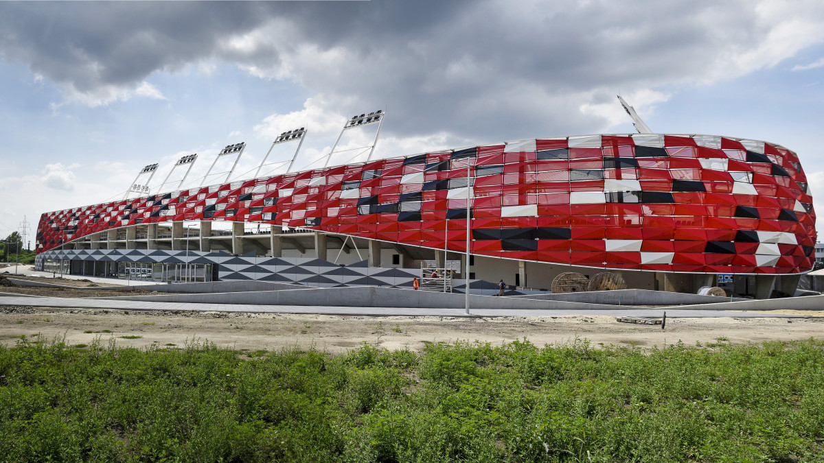 Befejezéshez közeledik a Budapest Honvéd FC stadionja, az új  Bozsik József Stadion építése a XIX. kerület, Puskás Ferenc utcában. MTVA/Bizományosi: Róka László  *************************** Kedves Felhasználó!