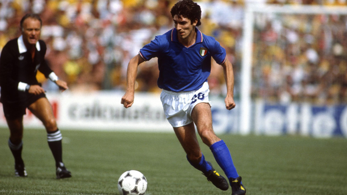 05 July 1982 Barcelona - FIFA World Cup - Brazil v Italy - Paolo Rossi of Italy (photo by Mark Leech/Offside/Getty Images)