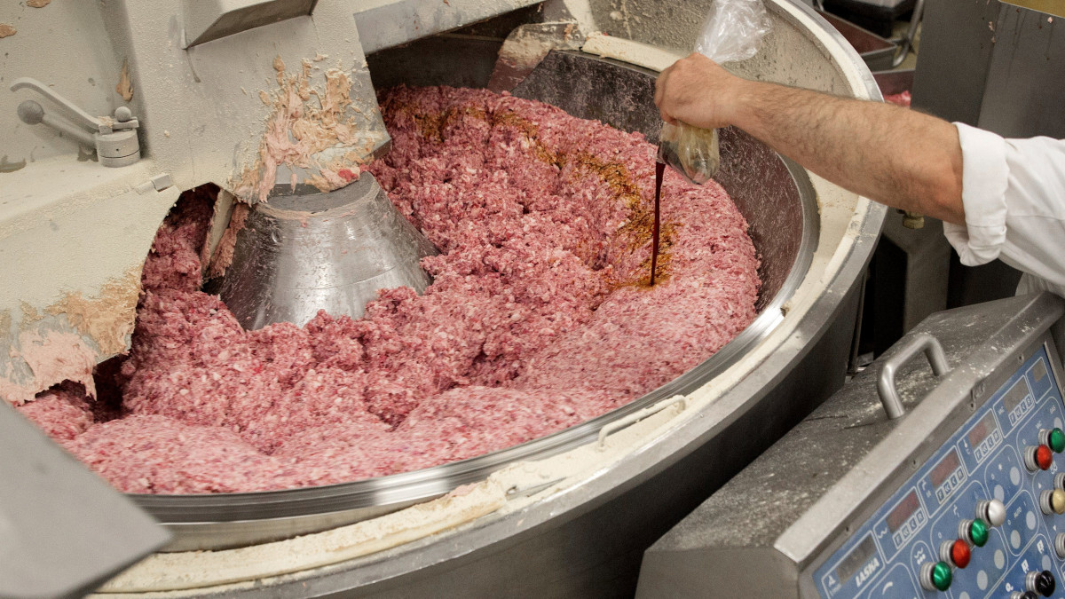 Az új előírásoknak megfelelően magasabb hústartalmú virsli készül a Gyulahús Kft. Kétegyházi úti telepén 2016. szeptember 29-én. A húsipari készítményben 40-ről a kötelező 51 százalékra emelkedett a hústartalom alsó határa.