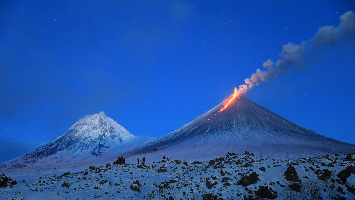 A Kljucsevszkaja szopra vulkán Kamcsatkán