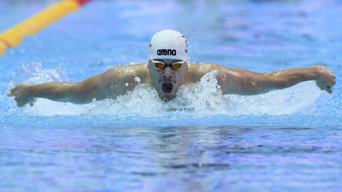 Kenderesi Tamás a férfi 200 méteres pillangóúszás előfutamában a 18. vizes világbajnokságon a dél-koreai Kvangdzsuban 2019. július 23-án.