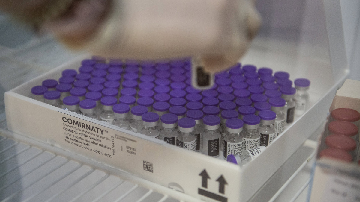 A Pfizer-BioNTech újonnan érkezett koronavírus elleni vakcinái a Bács-Kiskun Megyei Kormányhivatal Népegészségügyi Főosztályán 2021. március 3-án.